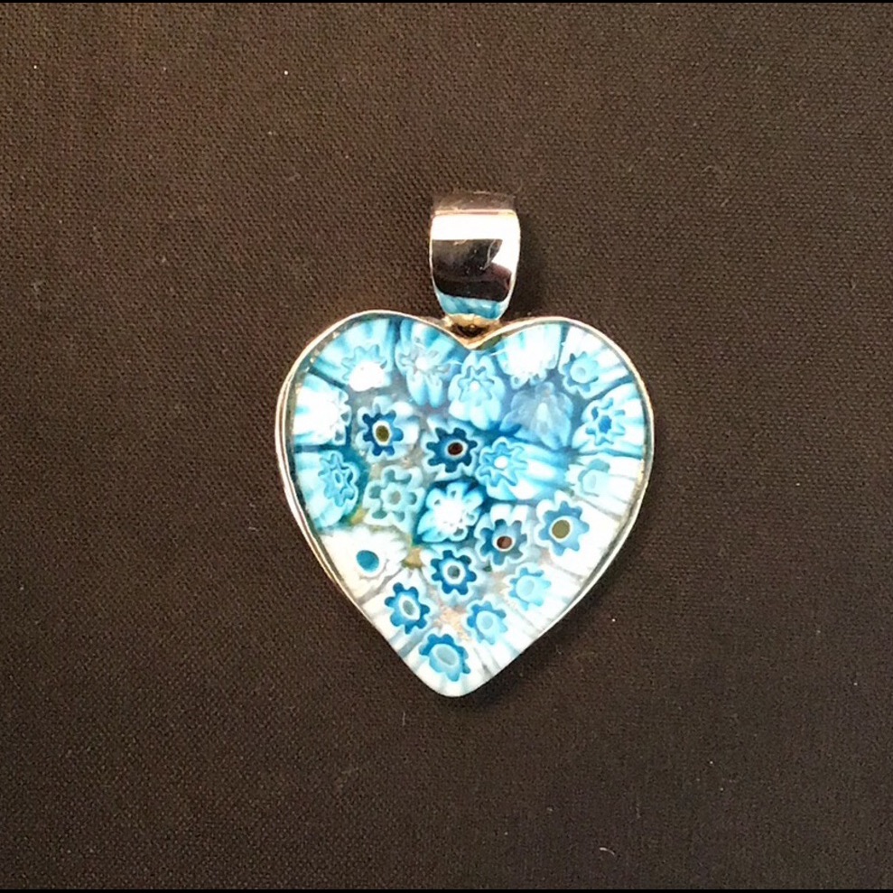 Murano Millefiori Heart Pendant By AlanK 85$